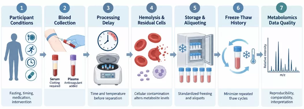 key pre-analytical factors affecting serum and plasma metabolomics